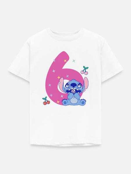 Lilo & Stitch Geburtstagsdesign 6 Jahre Mit Stitch - Kinder T-Shirt - Weiß