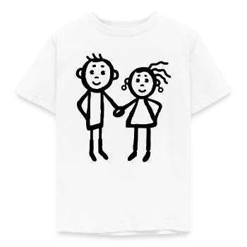 Pair - frères et sœurs - T-shirt Enfant - blanc - Devant - AI Model Kid Male (0cm)