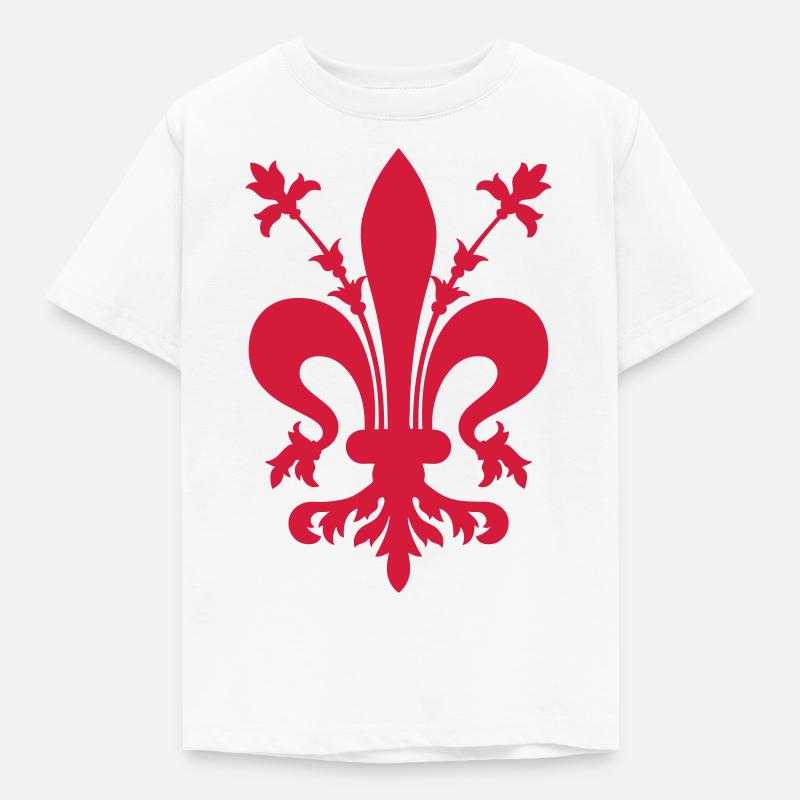 Fleur de Lys blason drapeau de Florence - T-shirt Enfant - blanc