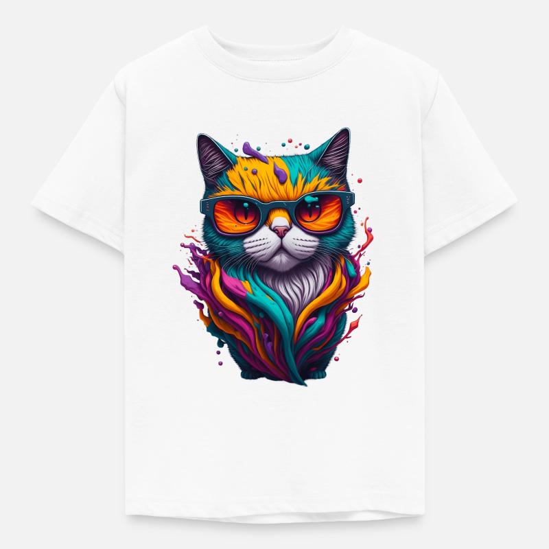 Chat 5 - T-shirt Enfant - blanc