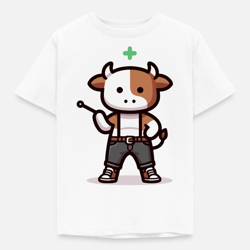 Vache avec indicateur - T-shirt Enfant - blanc