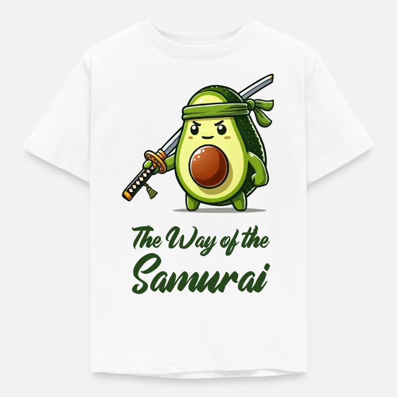avocado samurai obst - Kinder T-Shirt - Weiß
