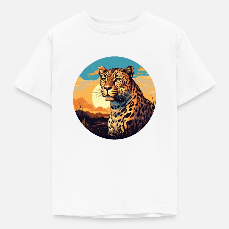 Leopard - Kinder T-Shirt - Weiß