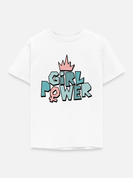 Mädchenpower oder Frauenpower - Kinder T-Shirt - Weiß