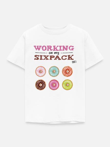Working on my sixpack - Kinder T-Shirt - Weiß