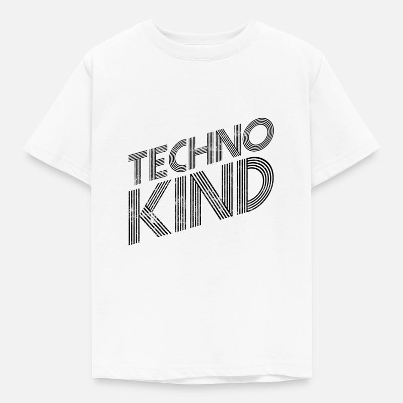 Techno Kind - Kinder T-Shirt - Weiß