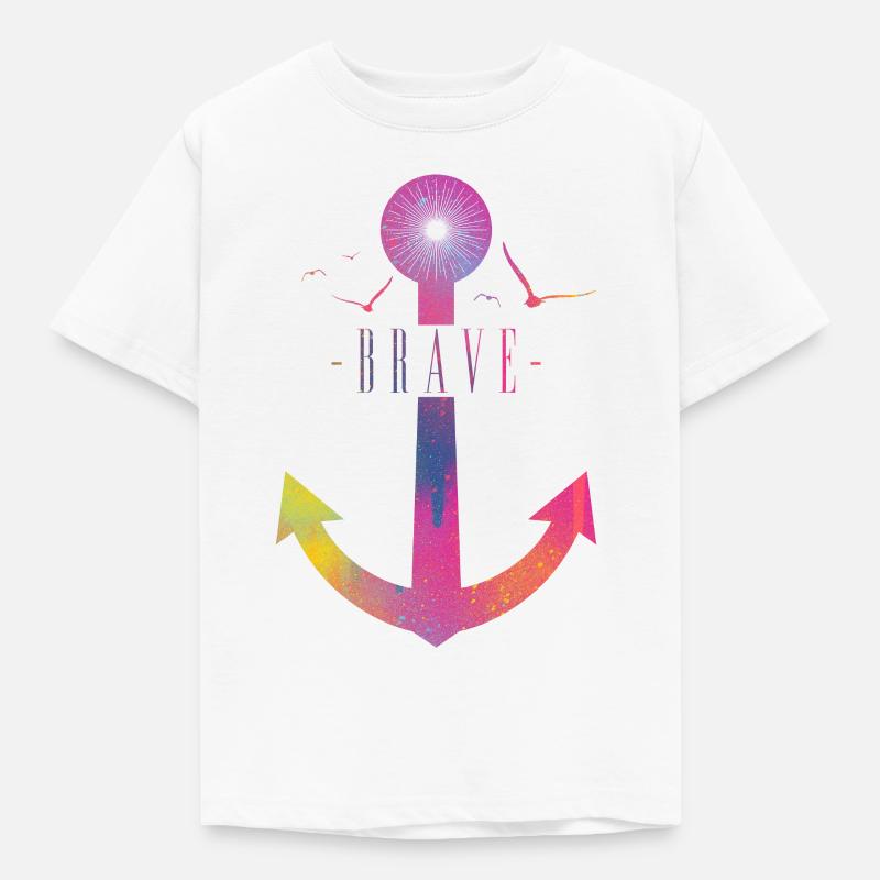 Brave - Ancrage coloré - T-shirt Enfant - blanc