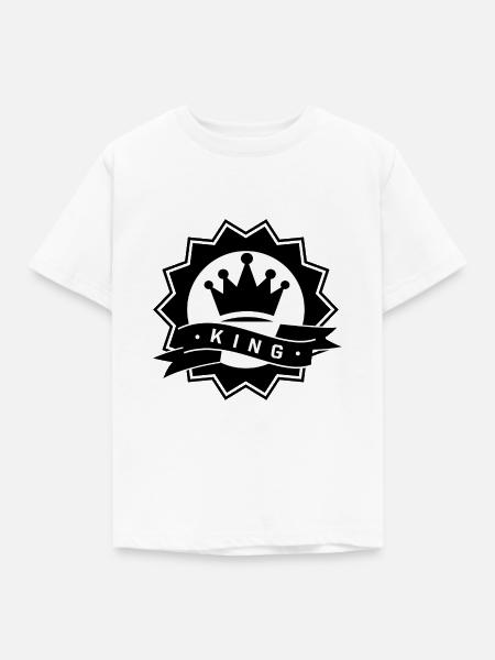 KING (King & Queen) - Kinder T-Shirt - Weiß