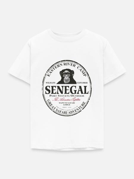Senegal - Schimpanse - Kinder T-Shirt - Weiß