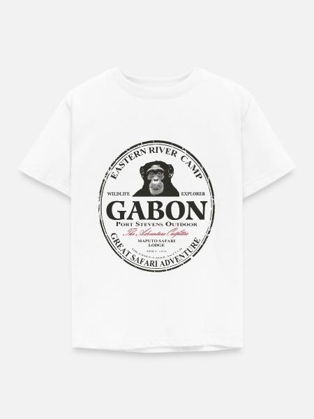 Gabun Schimpanse - Kinder T-Shirt - Weiß
