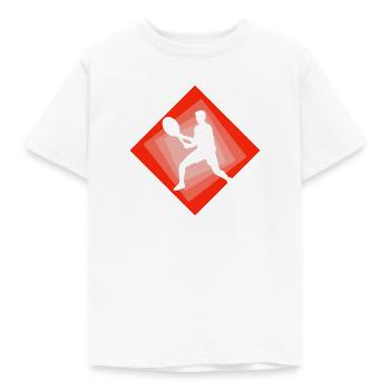 Coup droit, revers, joueur de tennis, raquette de tennis - T-shirt Enfant - blanc - Devant - AI Model Kid Male (0cm)