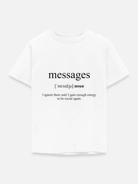 Messages (Nachrichten) Definition Dictionary - Kinder T-Shirt - Weiß
