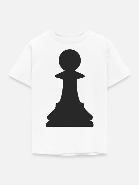 Schach-Chip - Kinder T-Shirt - Weiß