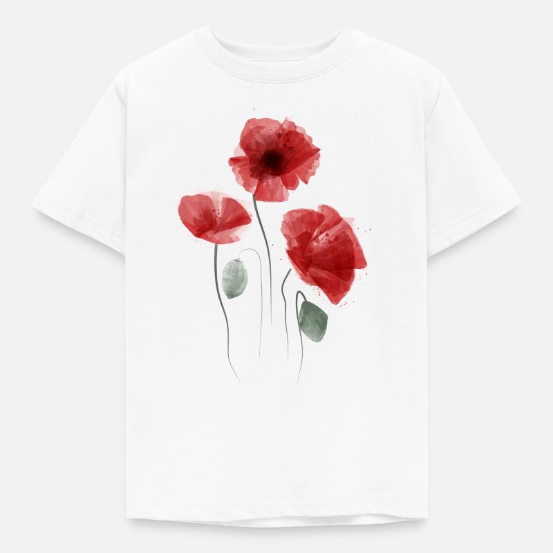 Mohn - Kinder T-Shirt - Weiß