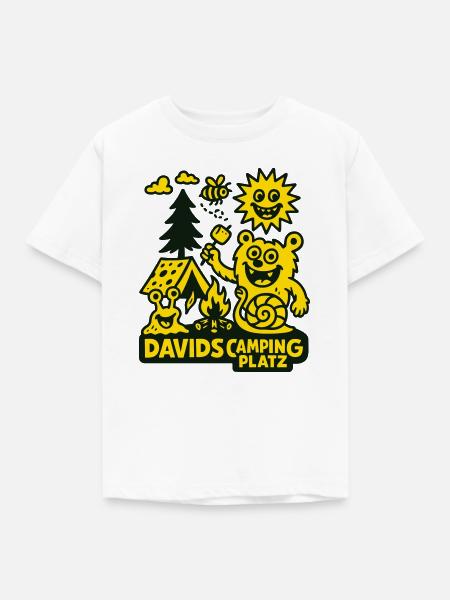 David´s Campingplatz - Kinder T-Shirt - Weiß