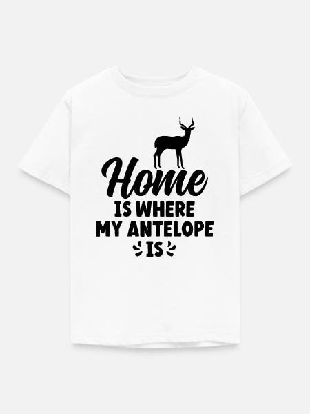 Antilope Silhouette Spruch - Kinder T-Shirt - Weiß