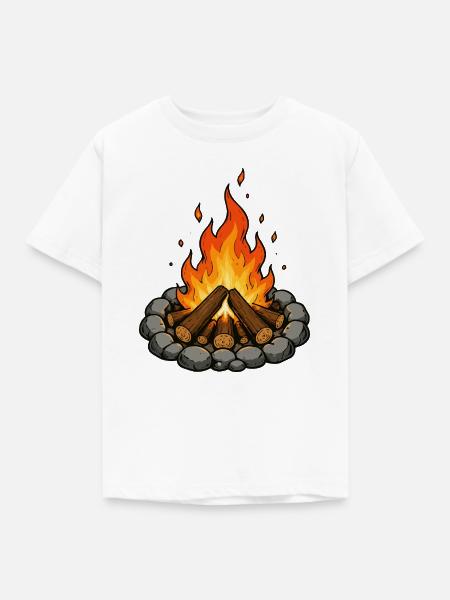 lagerfeuer - Kinder T-Shirt - Weiß