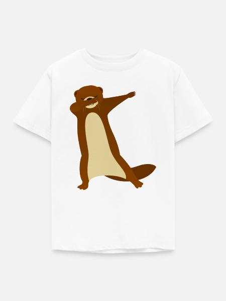 Otter Dab Dance - Cool Gift - Kinder T-Shirt - Weiß