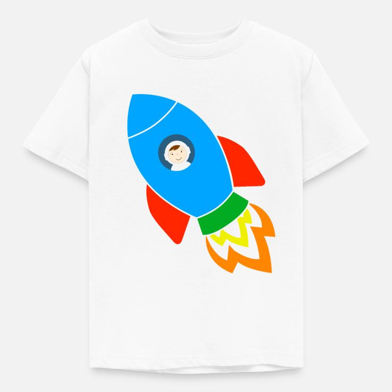 Fusée avec astronaute - T-shirt Enfant - blanc