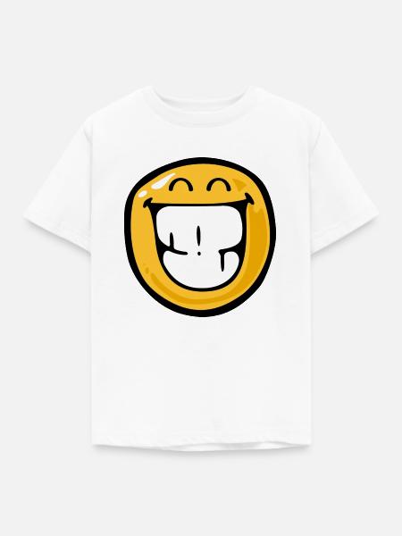 Smiley happy delight - Kinder T-Shirt - Weiß