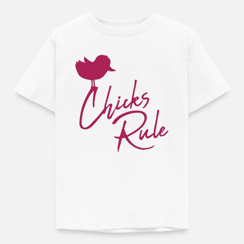Chicks Rule mignon petit oiseau - T-shirt Enfant - blanc