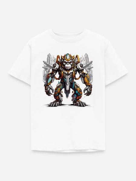 Kybernetische Super-Affen - Kinder T-Shirt - Weiß