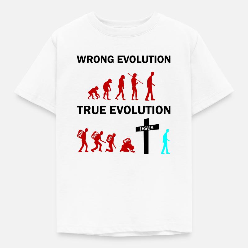 true evolution jesus - Kinder T-Shirt - Weiß
