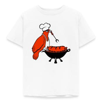 Oiseau griller des saucisses griller délicieusement manger des saucisses - T-shirt Enfant - blanc - Devant - AI Model Kid Male (0cm)