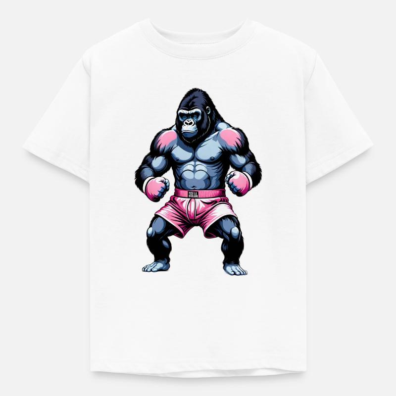 Boxe Boxeur Gorille - T-shirt Enfant - blanc