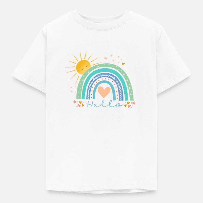 Regenbogen - Kinder T-Shirt - Weiß