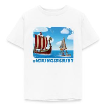 Wickie Und Die Starken Männer Wikingershirt - Kinder T-Shirt - Weiß - Vorne - AI Model Kid Male (0cm)