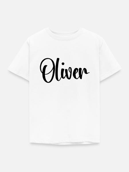 Vorname - Oliver - Kinder T-Shirt - Weiß