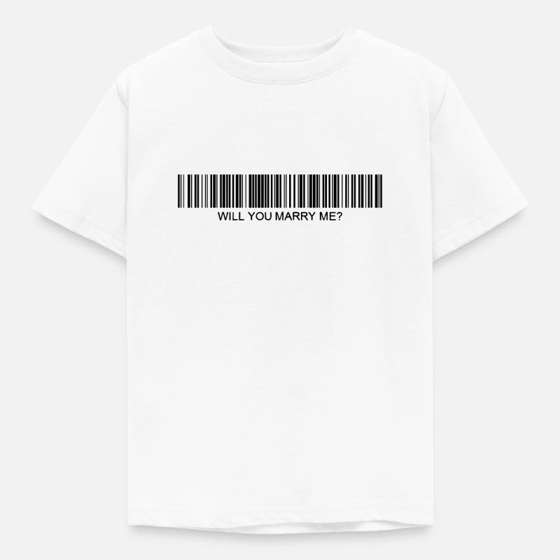 Veux-tu m’épouser Code-barres - T-shirt Enfant - blanc