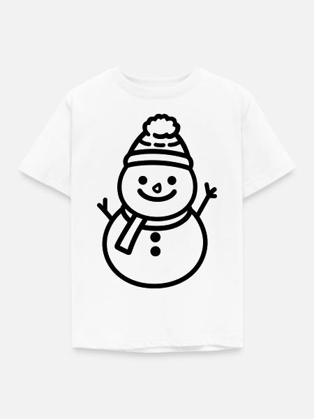 Schneemann - Kinder T-Shirt - Weiß