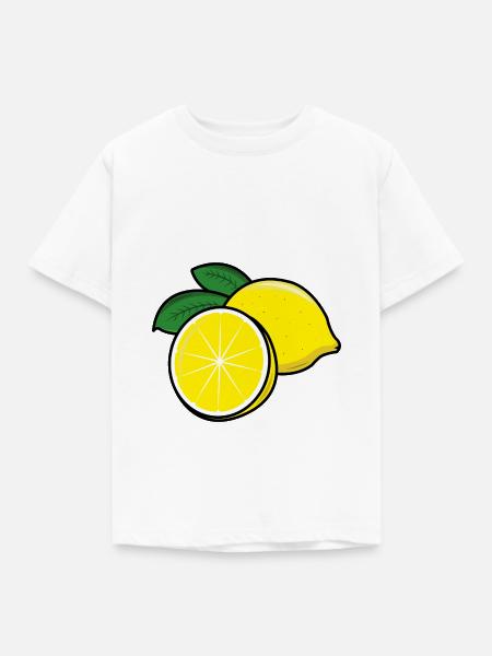 Zitrone - Kinder T-Shirt - Weiß