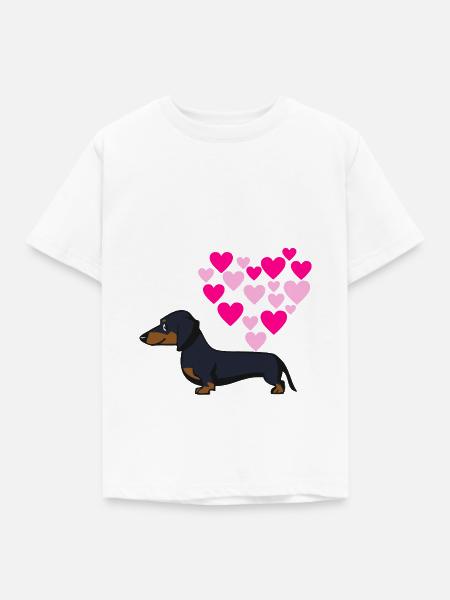 Dackel Liebe - Kinder T-Shirt - Weiß