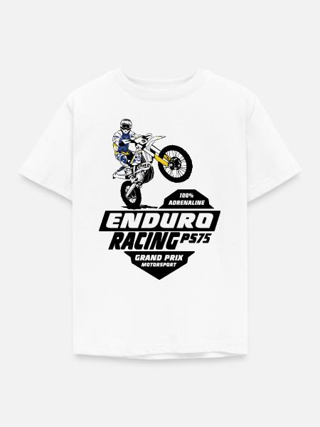 Enduro Offroad - Kinder T-Shirt - Weiß