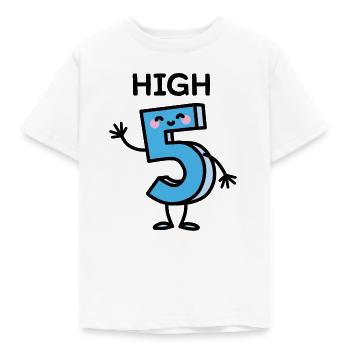 High 5 - Cartoon Nummer Geburtstag fünf Jahre alt - Kinder T-Shirt - Weiß - Vorne - AI Model Kid Male (0cm)