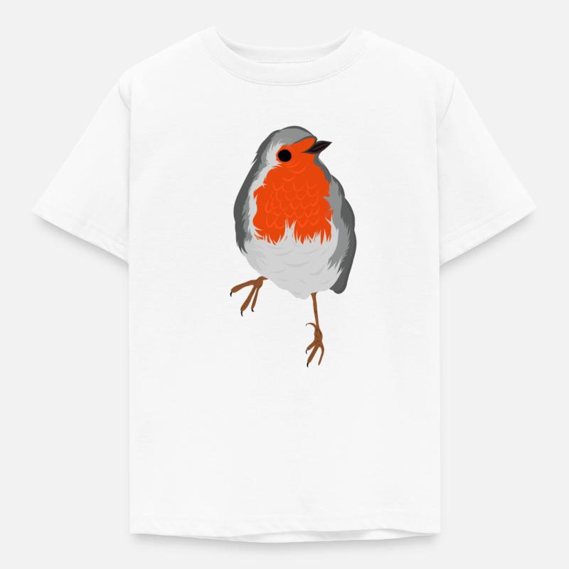Rotkehlchen - Kinder T-Shirt - Weiß