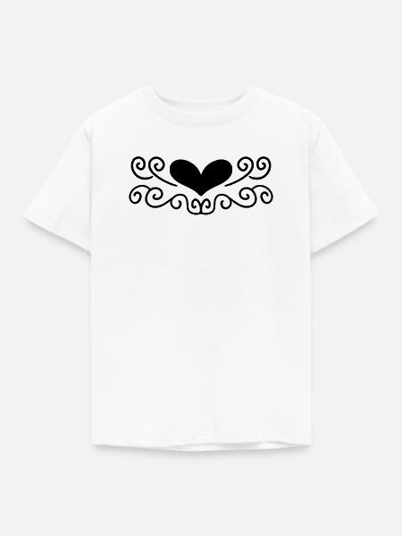 Herz Motiv - Kinder T-Shirt - Weiß