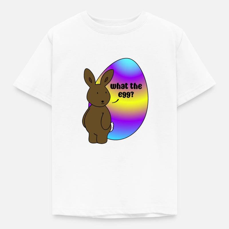 Joyeuses Pâques - Lapin de Pâques avec œuf de Pâques - T-shirt Enfant - blanc