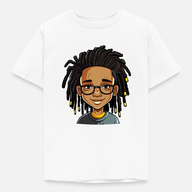 Dreadlocks with a friendly face - Kids' T-Shirt - white