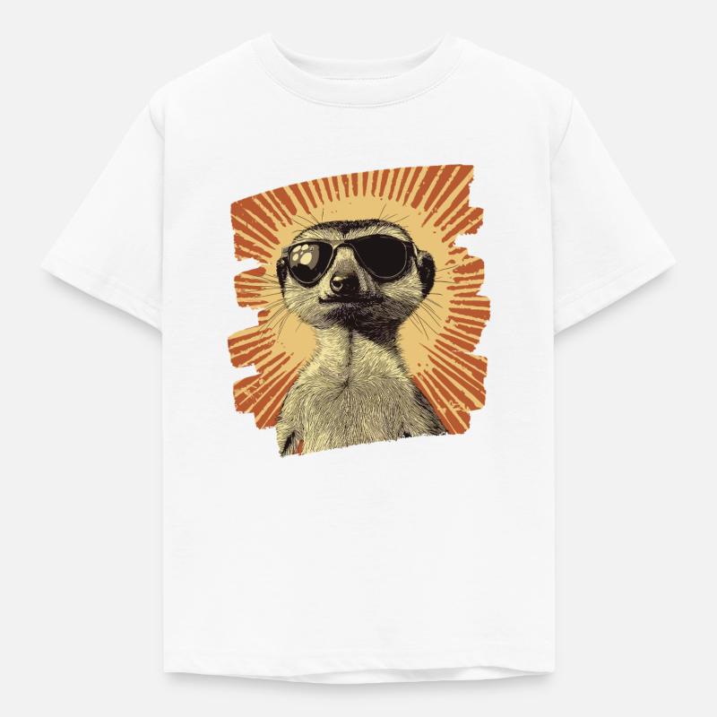 Erdmännchen Retro - Kinder T-Shirt - Weiß