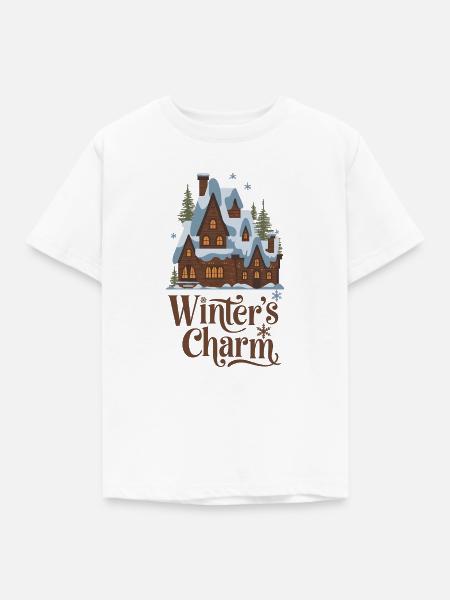 Winterzauber Chalet - Kinder T-Shirt - Weiß