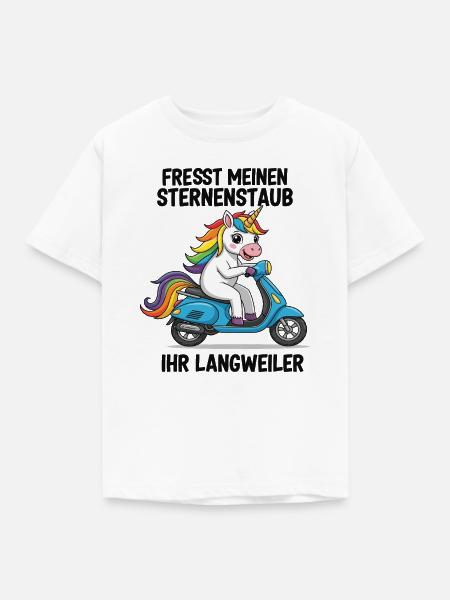 Roller-Einhorn - Kinder T-Shirt - Weiß
