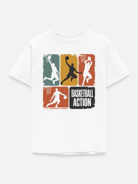 Basketball-Action - Kinder T-Shirt - Weiß
