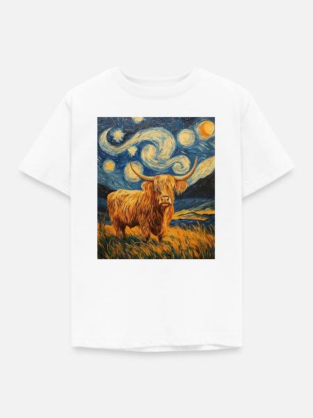 Highland Cow - Kinder T-Shirt - Weiß