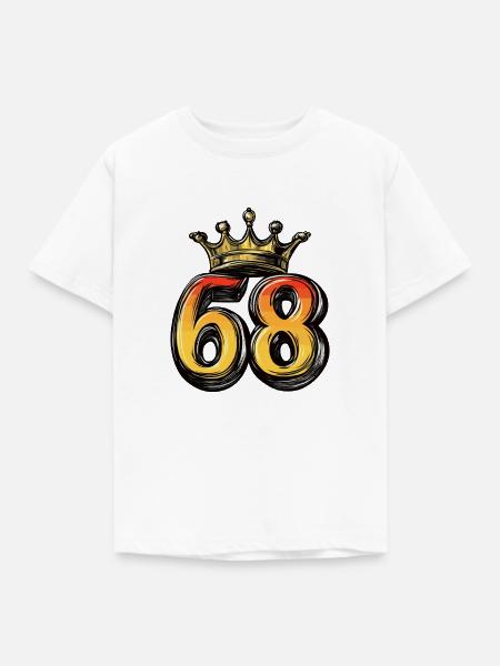 68 Zahl Krone - Kinder T-Shirt - Weiß