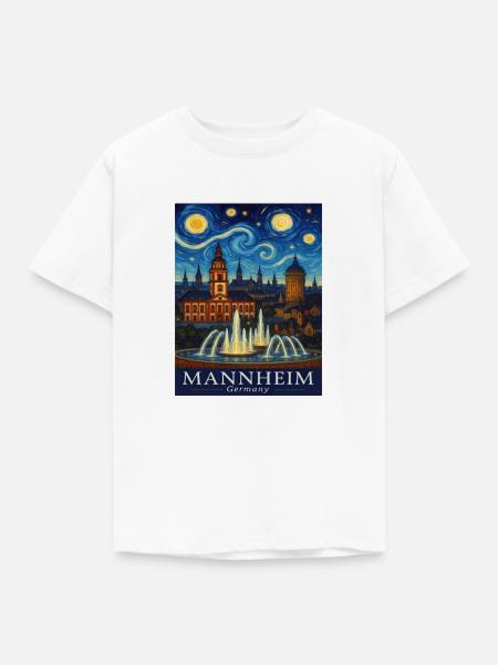 Mannheim Nachtpanorama - Kinder T-Shirt - Weiß