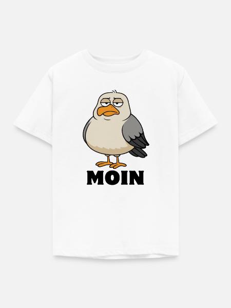 Möwe - Moin - Nordsee - Geschenk - Kinder T-Shirt - Weiß